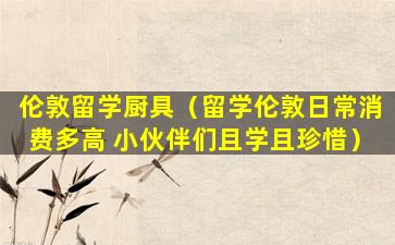 伦敦留学厨具（留学伦敦日常消费多高 小伙伴们且学且珍惜）